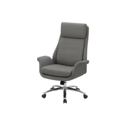 Faux Leather Ergonomic Office Chair - Dark Grey - Monarch