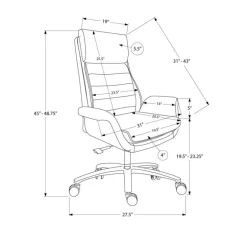 Faux Leather Ergonomic Office Chair - Dark Grey - Monarch
