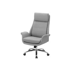 Faux Leather Ergonomic Office Chair - Light Grey - Monarch