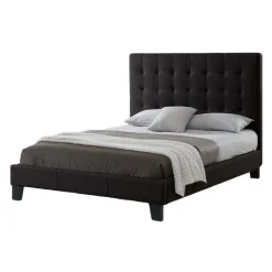 Faux Leather King Bed with Headboard (78'')