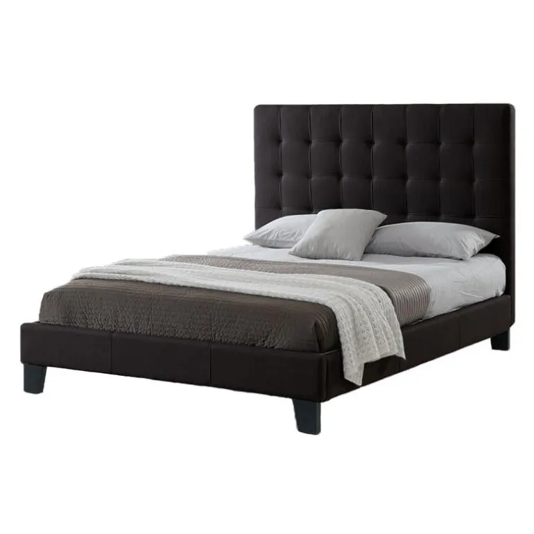 Faux Leather King Bed with Headboard (78'')