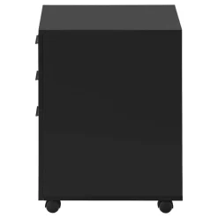 Filing cabinet - 3 drawer / black on castors - Monarch