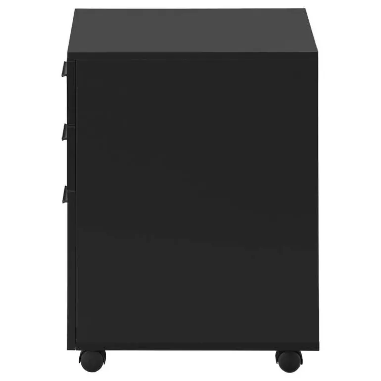 Filing cabinet - 3 drawer / black on castors - Monarch