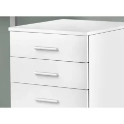 Filing cabinet - 3 drawer / white on castors - Monarch