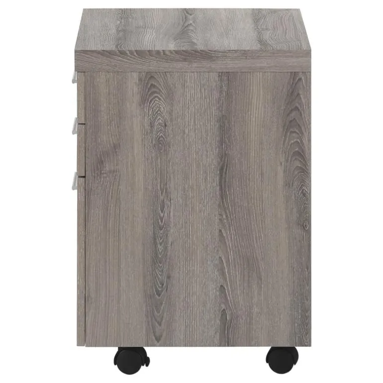 Filing cabinet - 3 drawer / dark taupe on castors - Monarch