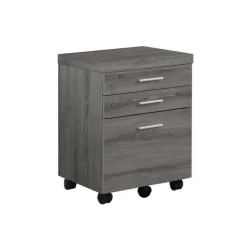 Filing cabinet - 3 drawer / dark taupe on castors - Monarch