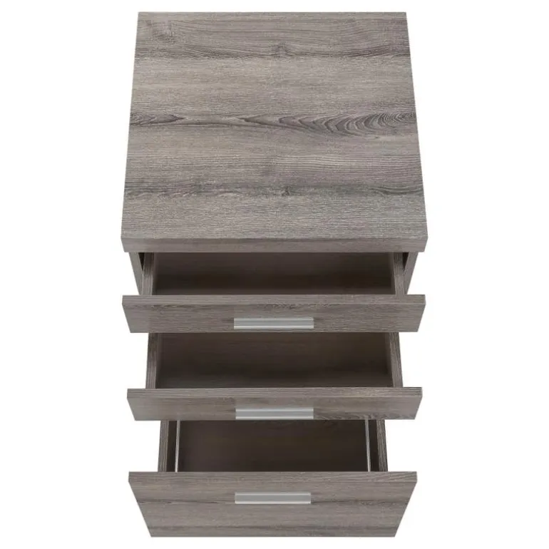 Filing cabinet - 3 drawer / dark taupe on castors - Monarch