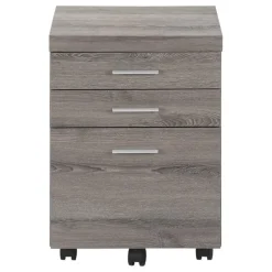 Filing cabinet - 3 drawer / dark taupe on castors - Monarch