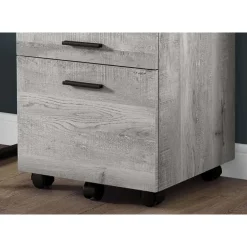 Filing cabinet - 3 drawer / grey reclaimed wood / castors - Monarch