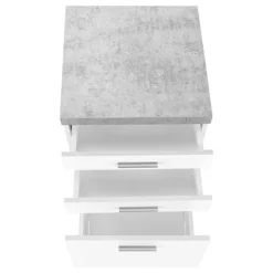Filing cabinet - 3 drawer / white / cement-look on castor - Monarch