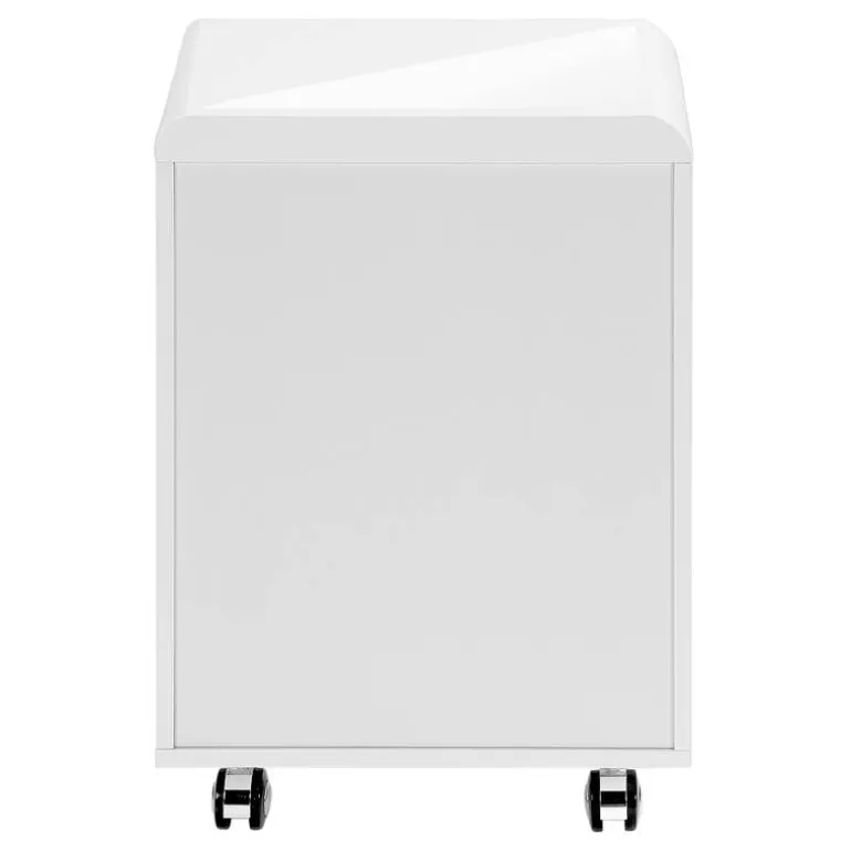 Filing cabinet - 3 drawers / white gloss / castors - Monarch