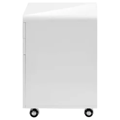 Filing cabinet - 3 drawers / white gloss / castors - Monarch