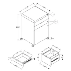 Filing cabinet - 3 drawers / white gloss / castors - Monarch