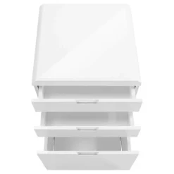 Filing cabinet - 3 drawers / white gloss / castors - Monarch