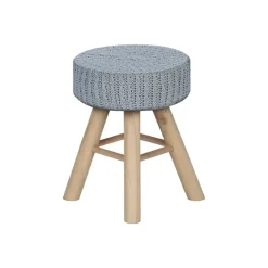 Footrest with Golden Hairpin-Style Legs - Grey