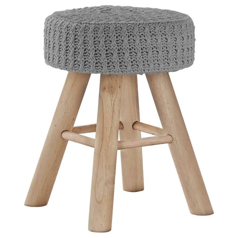 Footrest with Golden Hairpin-Style Legs - Grey