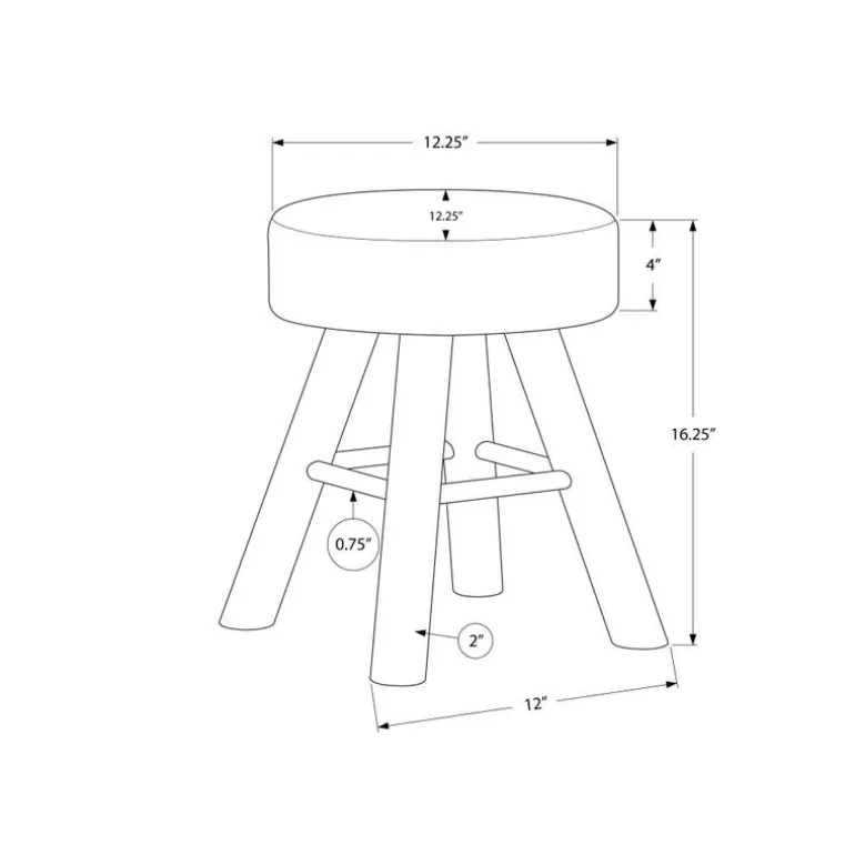 Footrest with Golden Hairpin-Style Legs - Grey