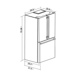 FORNO 17,5 Cu Ft 30 In Refrigerator White Bottom Freezer, French door - FFFFD1974-31