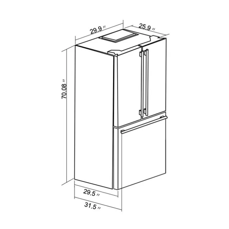FORNO 17,5 Cu Ft 30 In Refrigerator White Bottom Freezer, French door - FFFFD1974-31