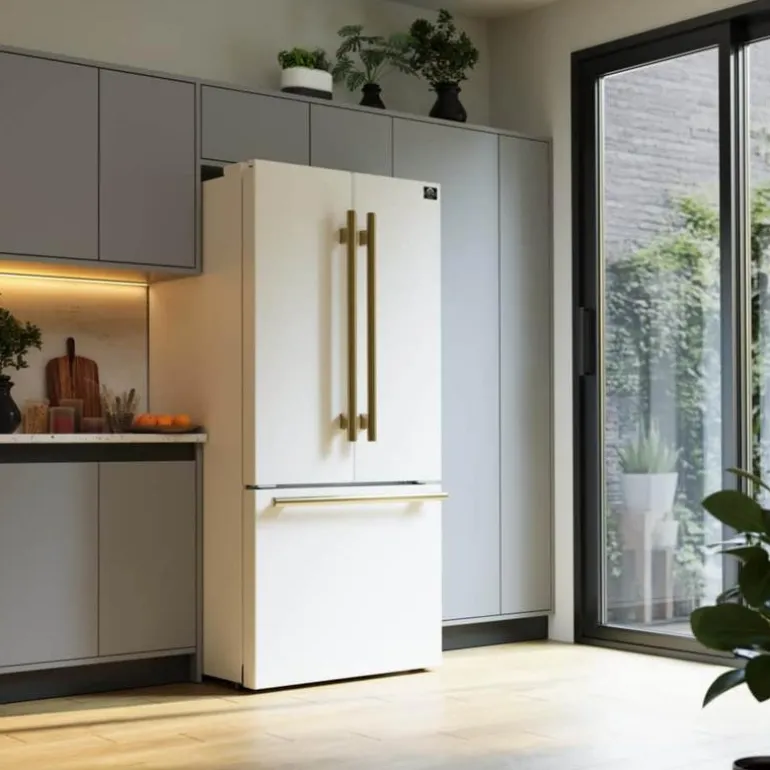 FORNO 17,5 Cu Ft 30 In Refrigerator White Bottom Freezer, French door - FFFFD1974-31