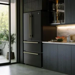 FORNO 19,2 Cu Ft 36 In Refrigerator Black Bottom Freezer, French door - FFRBI1820-36
