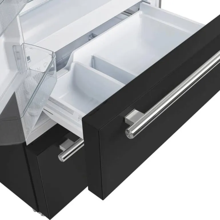 FORNO 19,2 Cu Ft 36 In Refrigerator Black Bottom Freezer, French door - FFRBI1820-36