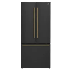 FORNO 17,5 Cu Ft 30 In Refrigerator Black Bottom Freezer, French door - FFFFD1974-31