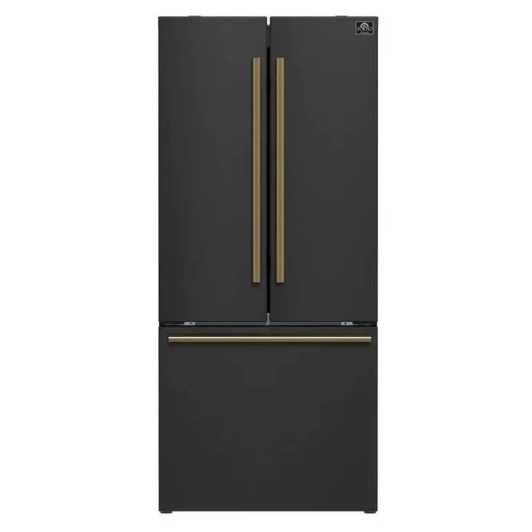 FORNO 17,5 Cu Ft 30 In Refrigerator Black Bottom Freezer, French door - FFFFD1974-31