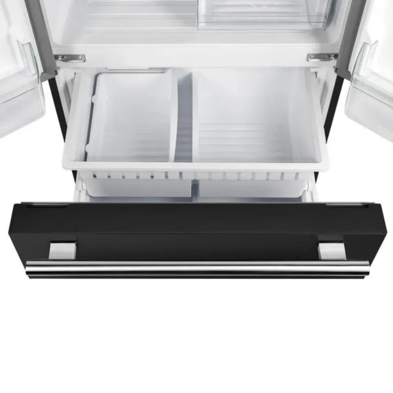 FORNO 17,5 Cu Ft 30 In Refrigerator Black Bottom Freezer, French door - FFFFD1974-31