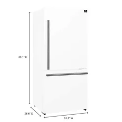 FORNO 17,5 Cu Ft 30 In Refrigerator White Bottom Freezer - FFFFD1785-31