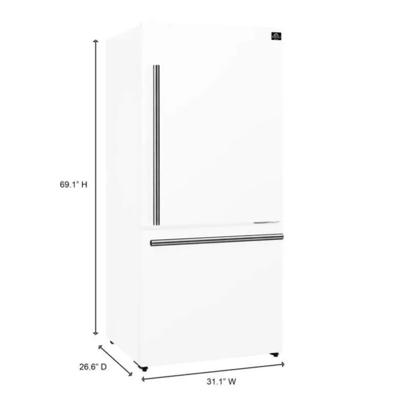 FORNO 17,5 Cu Ft 30 In Refrigerator White Bottom Freezer - FFFFD1785-31