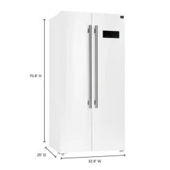 FORNO 15,6 Cu Ft 33 In Refrigerator White Side by side - FFRBI1805-33