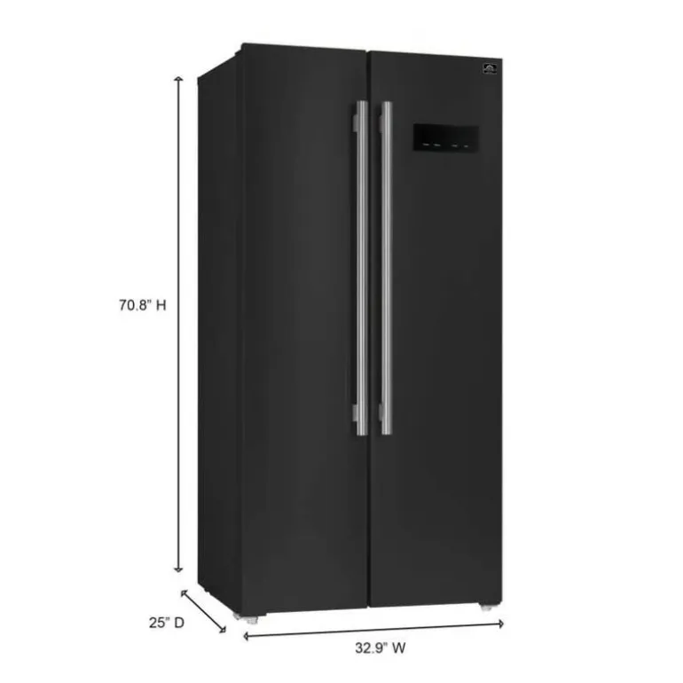 FORNO 15,6 Cu Ft 33 In Refrigerator Black Side by side - FFRBI1805-33