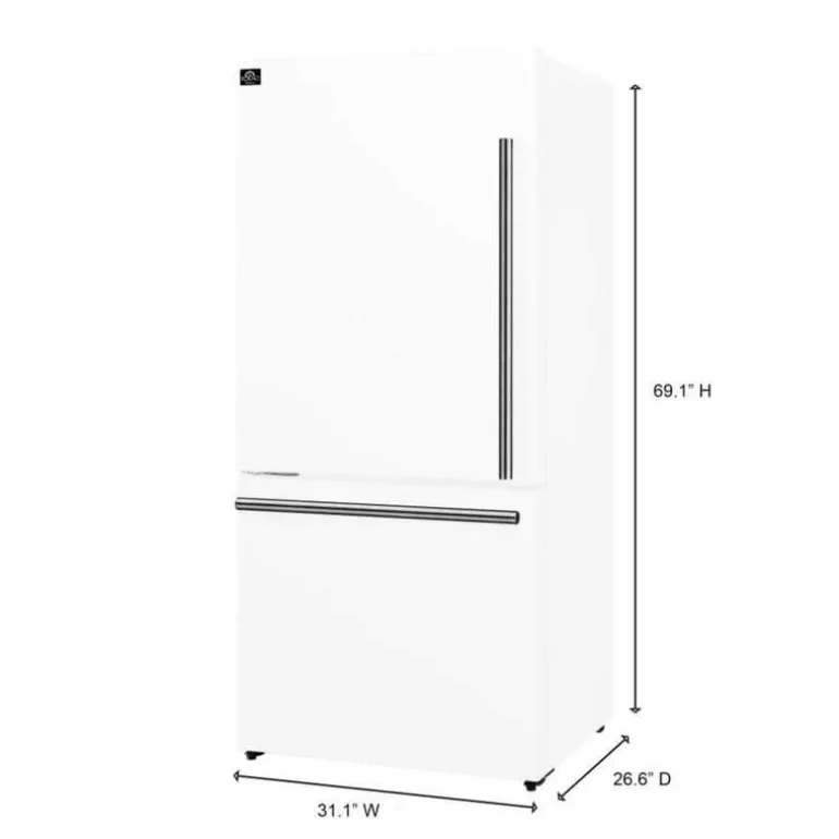 FORNO 17,2 Cu Ft 31 In Refrigerator White Bottom Freezer - FFFFD1786-31
