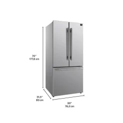 FORNO 17,5 Cu Ft 30 In Refrigerator Stainless Bottom Freezer, French door - FFFFD1974-31