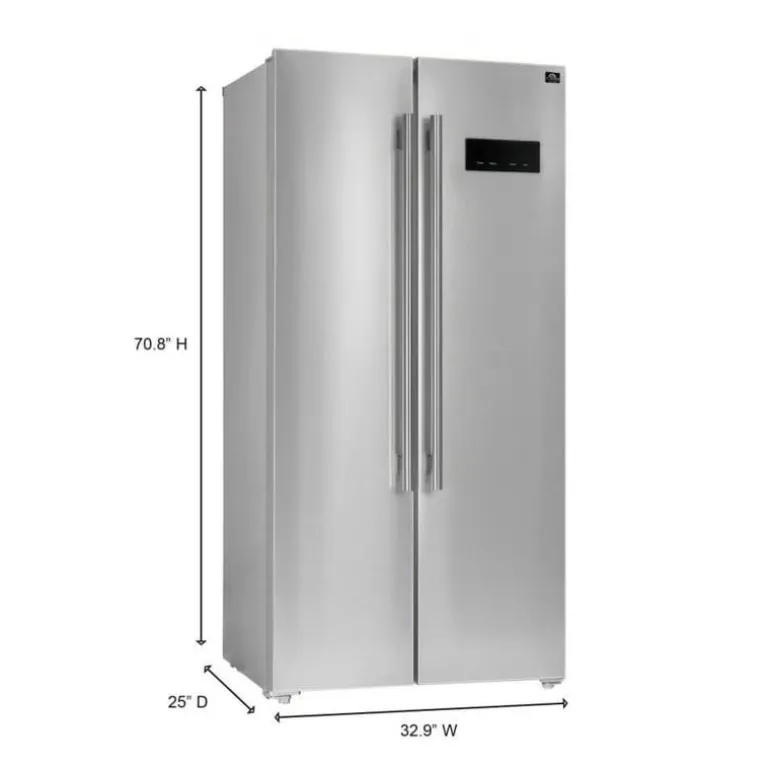 FORNO 15,6 Cu Ft 33 In Refrigerator Stainless Side by side - FFRBI1805-33