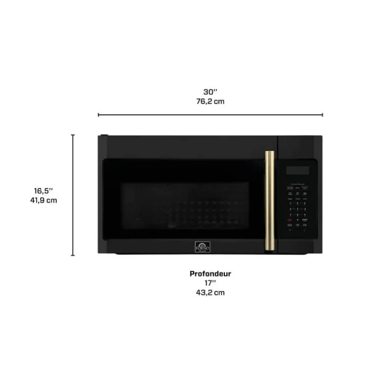 FORNO 1,5 Cu Ft Microwave/Hood, Black, 1500 W, 300 - FOTR3038-30B
