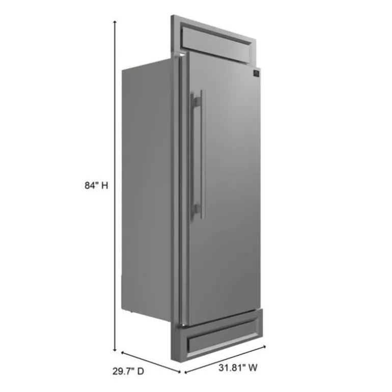FORNO 13.6 cu.ft. 28 in Right-Side Built-In Convertible Refrigerator Stainless All refrigerator, Convertible Freezer - FFFFD1722-RS