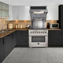 FORNO 36'' Dual Fuel Range Stainless 36" Electric Gas - FFSGS6187-36