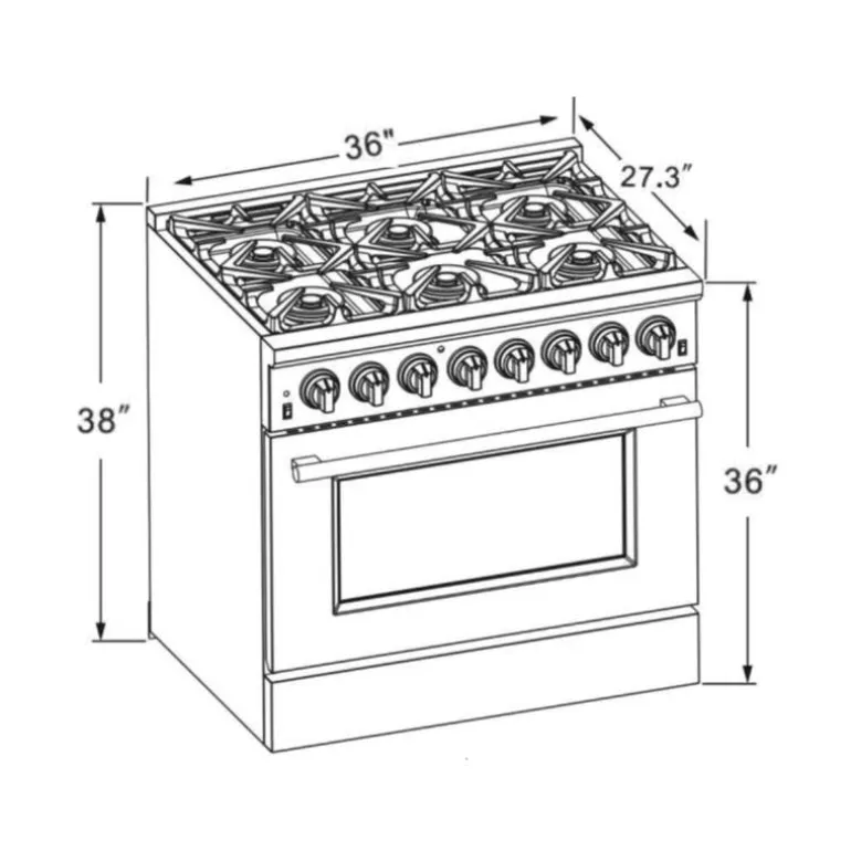 FORNO 36'' Dual Fuel Range Stainless 36" Electric Gas - FFSGS6187-36