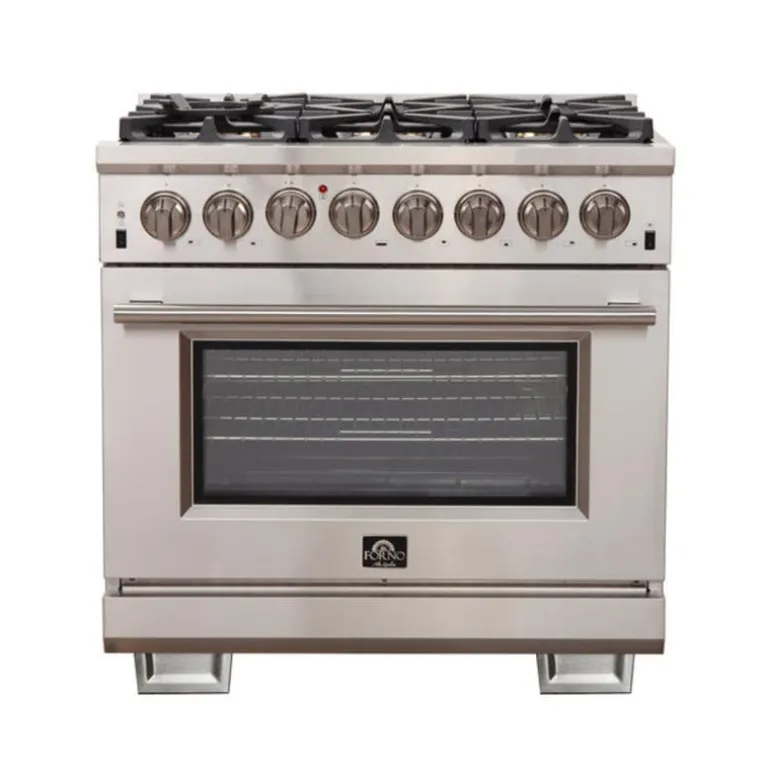 FORNO 36'' Dual Fuel Range Stainless 36" Electric Gas - FFSGS6187-36