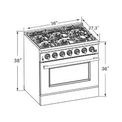 FORNO 36'' Gas Range Stainless 36