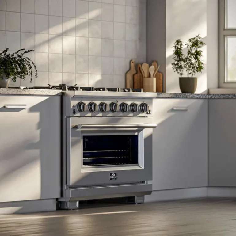 FORNO 36'' Gas Range Stainless 36" Electric Gas - FFSGS6260-36