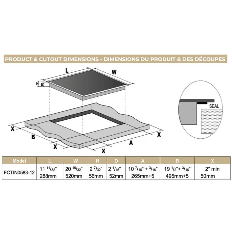 FORNO 12 In Induction Cooktop Induction Black 11.34" Black - FCTIN0583-12