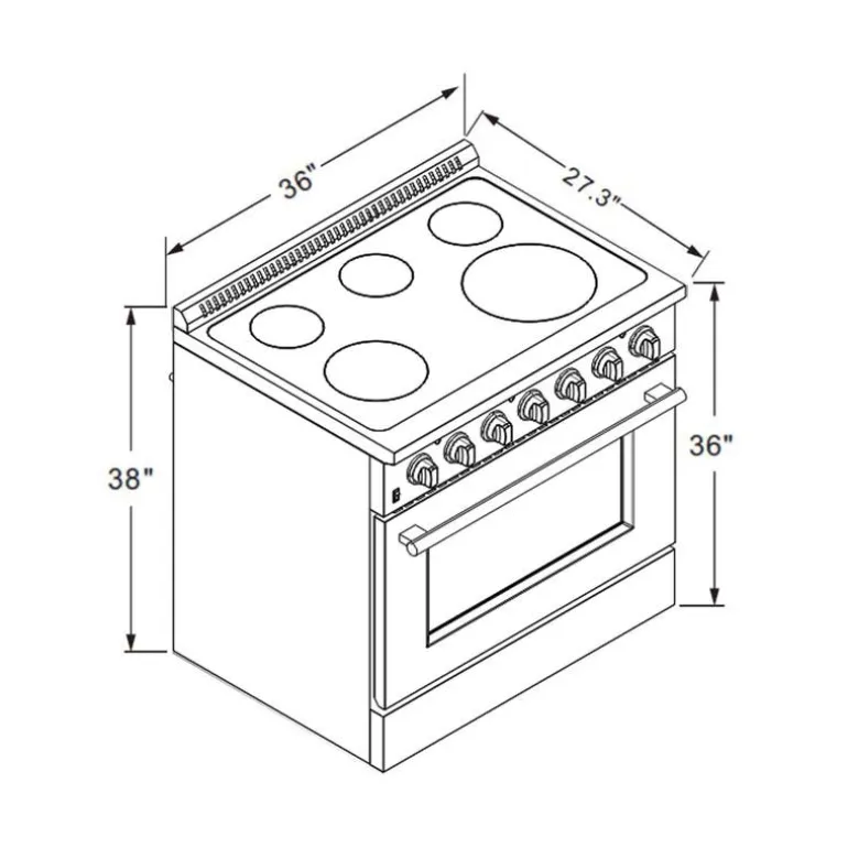 FORNO 36 In Range Stainless 36" Electric Glass-Ceramic - FFSEL6083-36