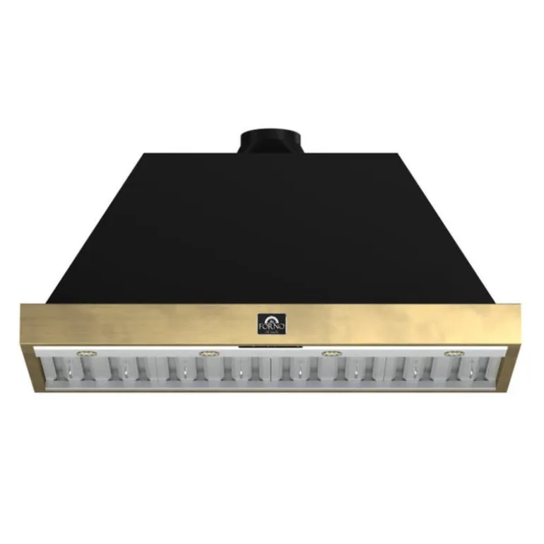 FORNO 48" Wall Mount Range Hood Standard Black 48" , 600 CFM - FRHWM5078-48