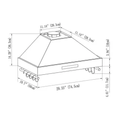 FORNO 30" Wall-Mounted Range Hood Wall Mount White 29.3" , 375 CFM - FRHWM5503-30