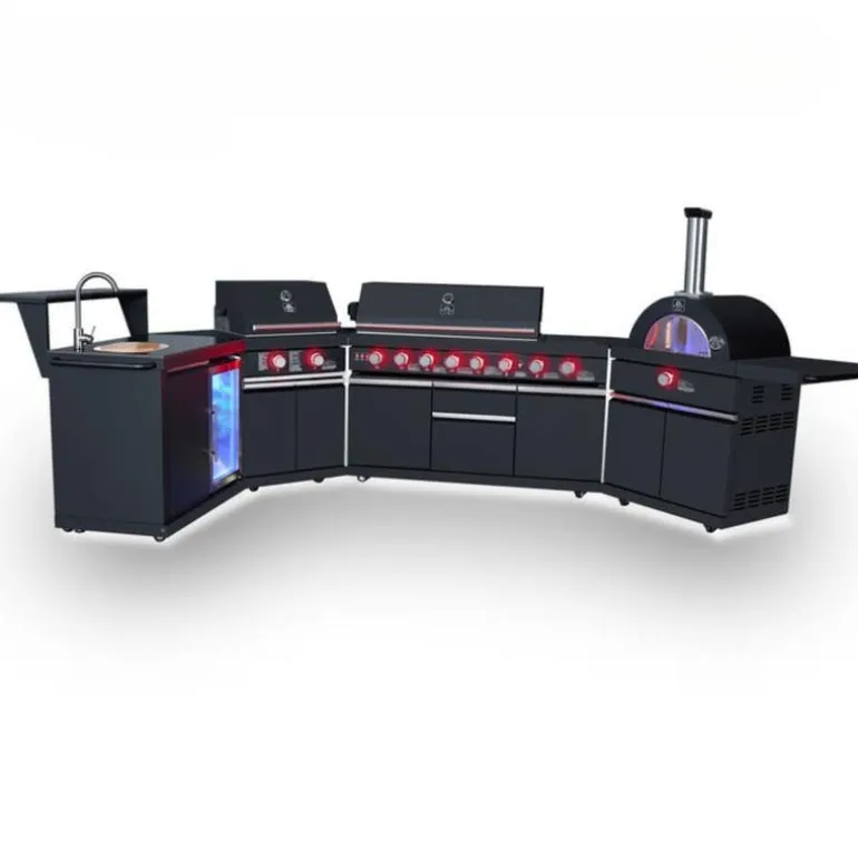 Forno All’Aperto Outdoor Kitchen with Pizza Oven, Plancha, Sink & Beverage Centre - 99 600 BTU