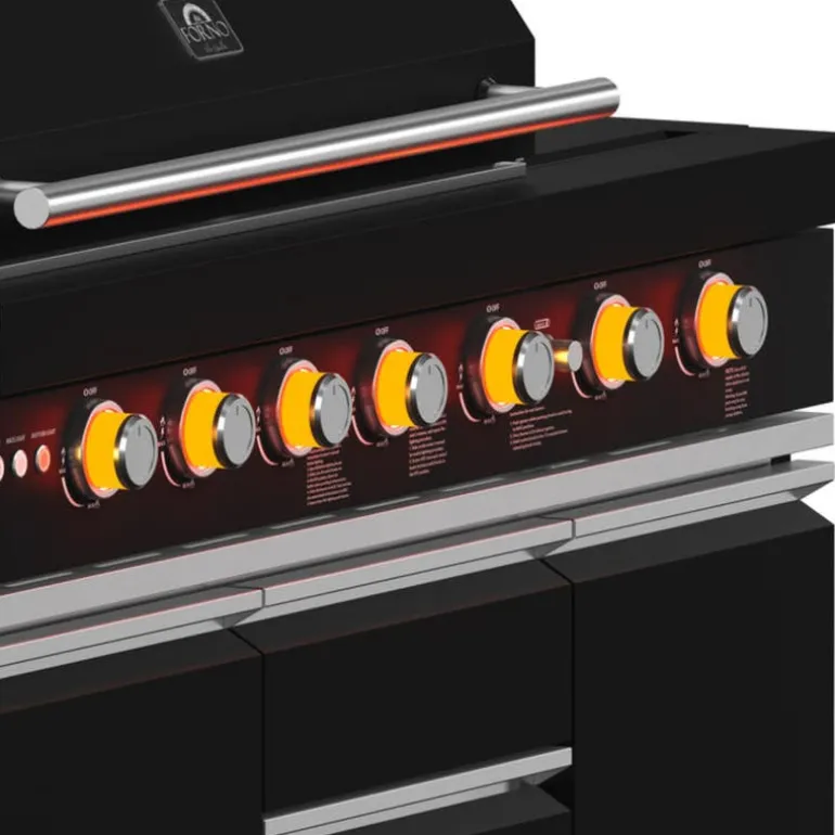 Forno All'Aperto Outdoor Kitchen with BBQ, Pizza Oven, Sink and Bar – 87,600 BTU