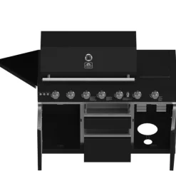 Forno All'Aperto Outdoor Kitchen with BBQ, Pizza Oven, Sink and Bar – 87,600 BTU